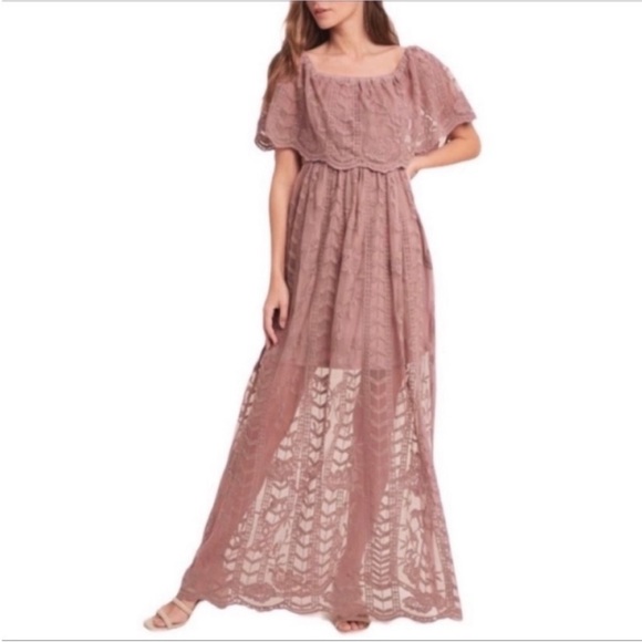 WISHLIST Lace Overlay Maxi Dress M - Picture 1 of 9